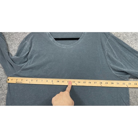 Buck Mason Slub Curved Hem Long Sleeve Tee Blue Gray XL - Picture 8 of 15